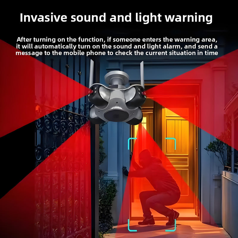 4 Lens WiFi Surveillance Security Tracking Cam