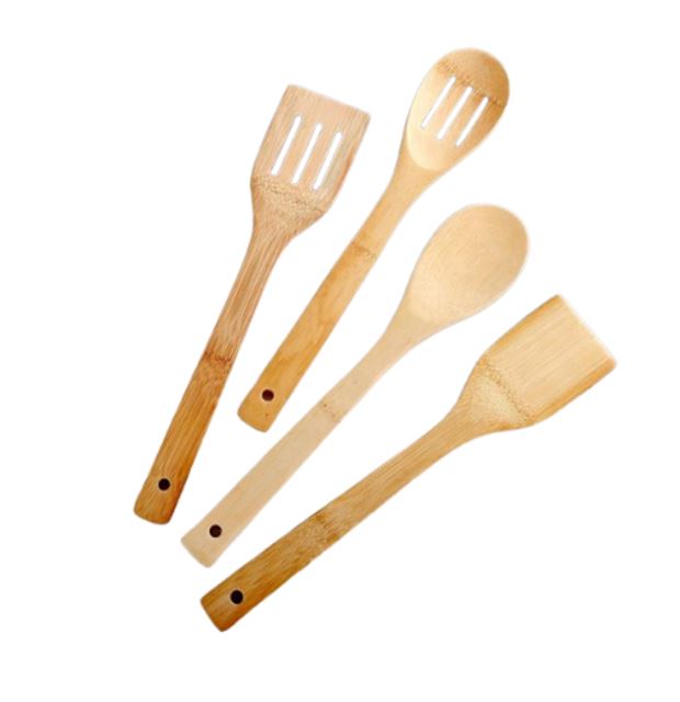 Bamboo Spatula And Spoon Set (4 pcs)