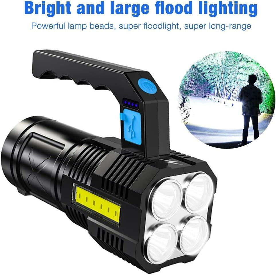 Super Bright 4 Core LED Flashlight with COB Side Light