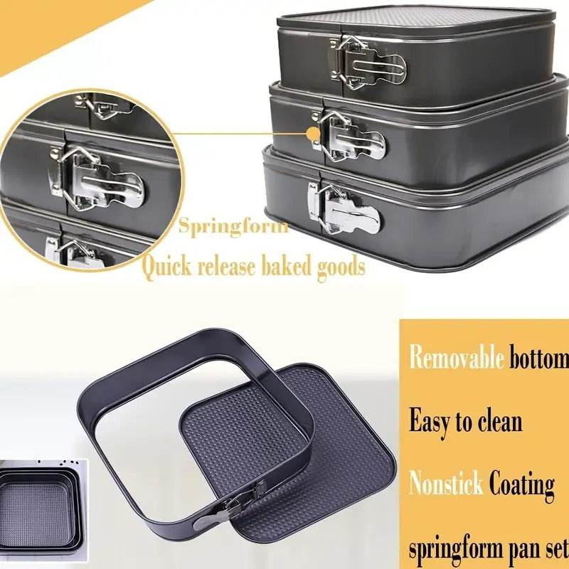 Square Variety Cake Mould Set (3 pcs)