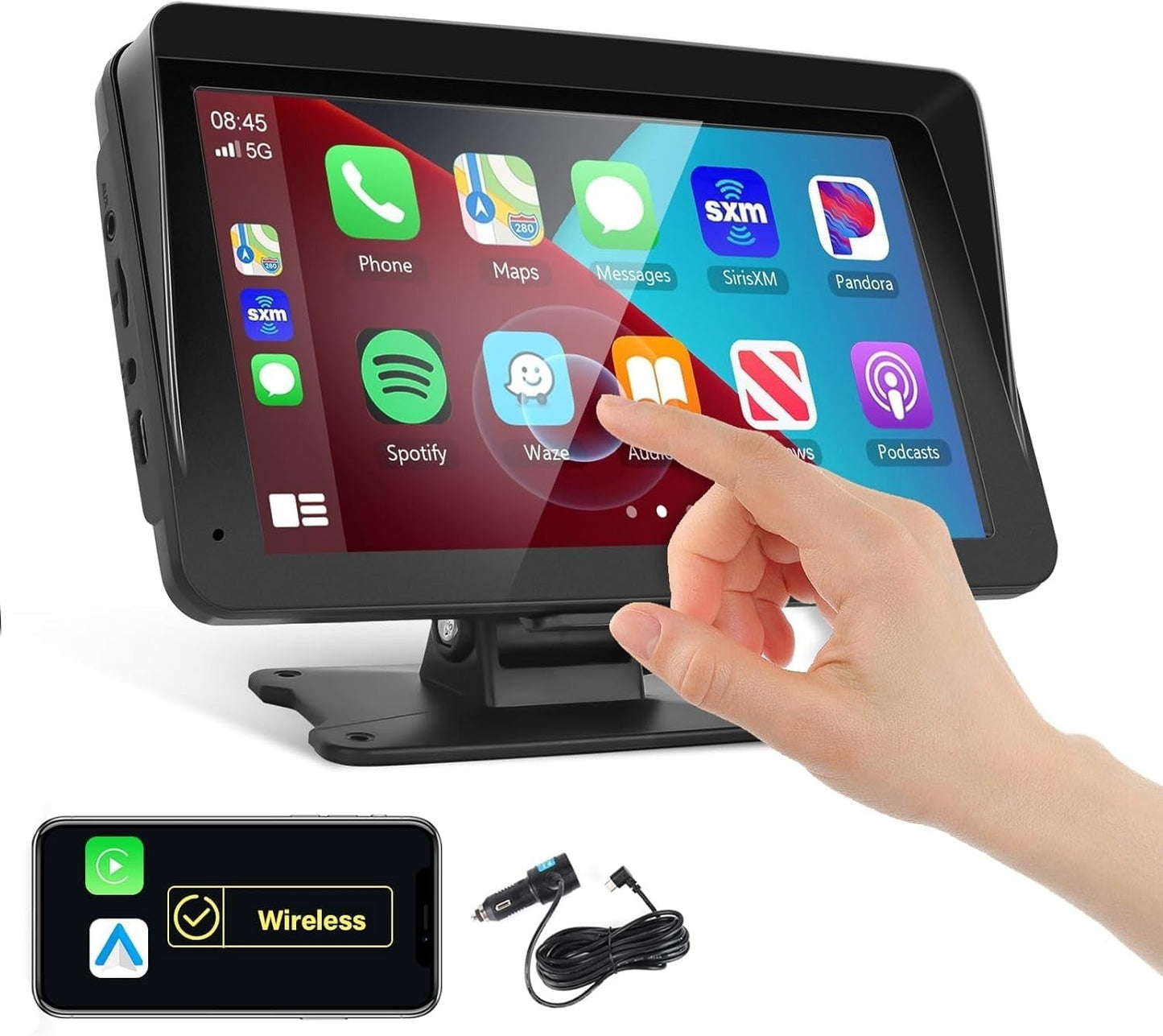 7 inch CarPlay Dashboard Display with Phone Mount
