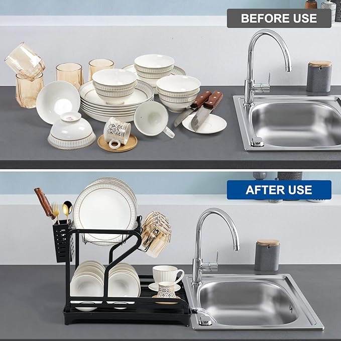 Dish Drying Rack for Kitchen Counter (2 tier)