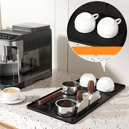 Silicone Coffee Machine Mat Set (2 pcs)(Black)