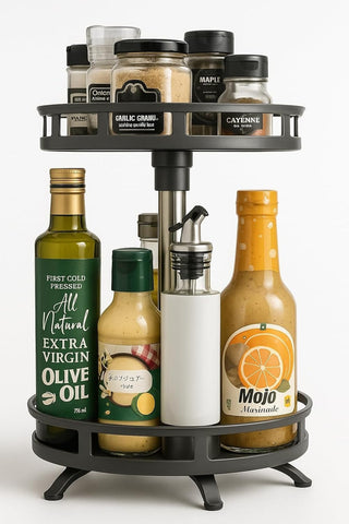 360° Rotating 2-Tier Storage Rack