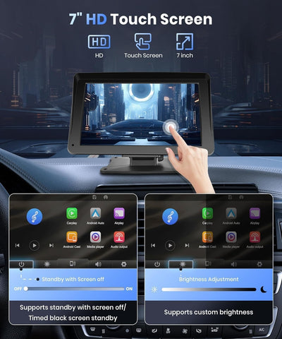 7 inch CarPlay Dashboard Display with Phone Mount
