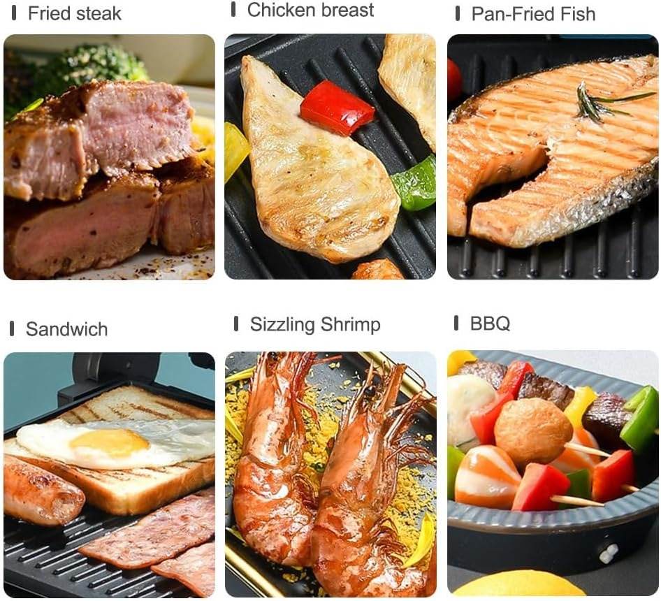 3In1 Shaped Electric Griddle, Sandwich, and Egg Maker (1400W)