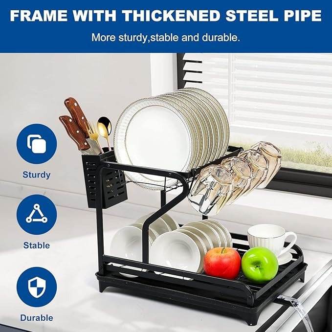 Dish Drying Rack for Kitchen Counter (2 tier)