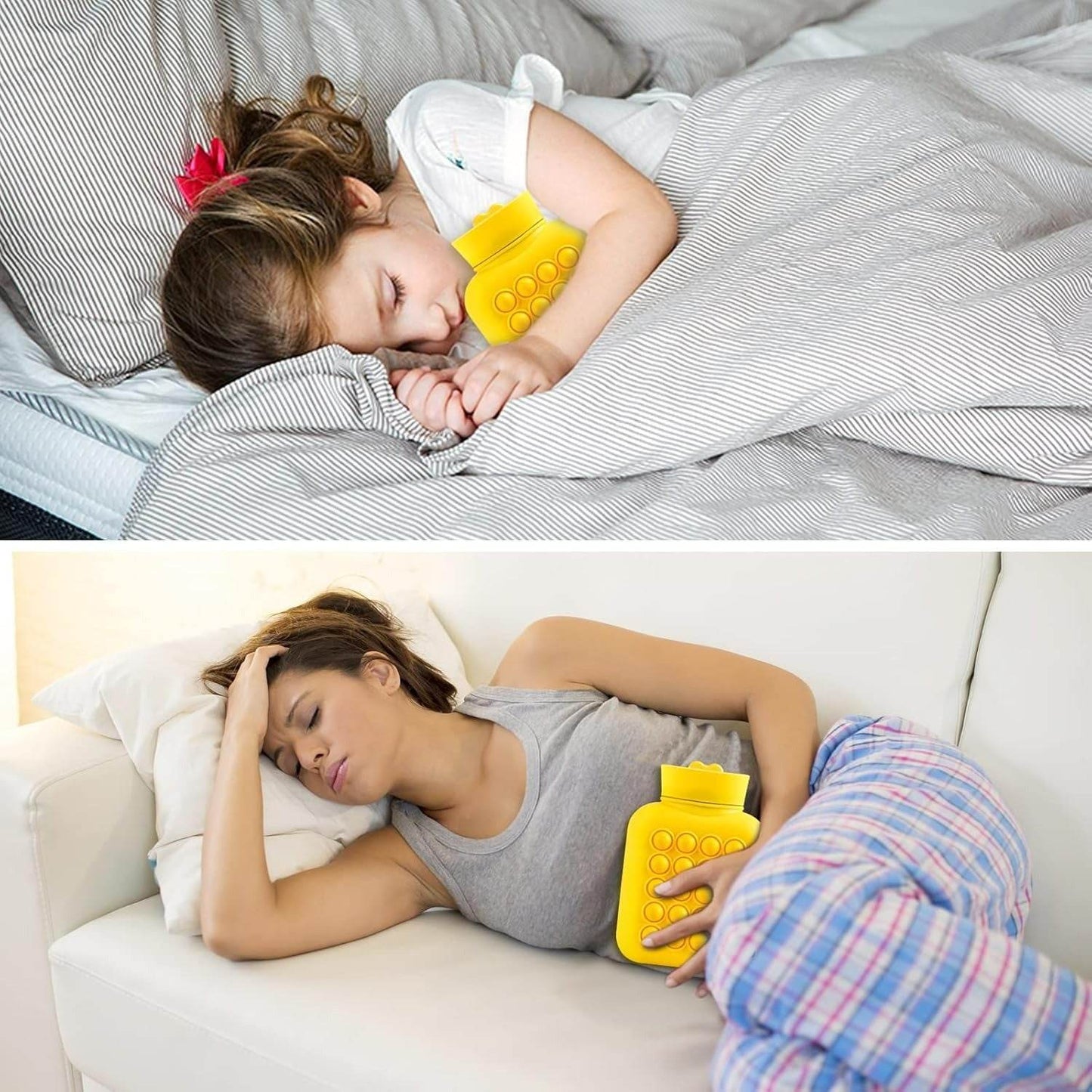 Hot And Cold Compress Water Bottle Pop-It Bag  (500ml)(Yellow)