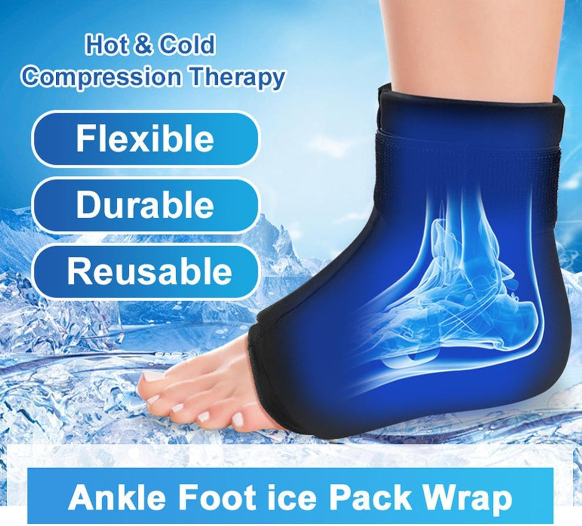 Hot And Cold Compression Therapy Ankle Wrap