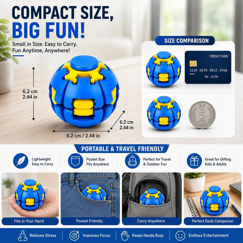 Press-Launch Spinning Top Ball Toy Set