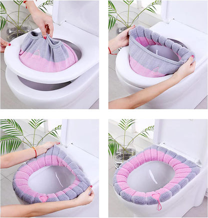 Plush Knitted Toilet Seat Cover