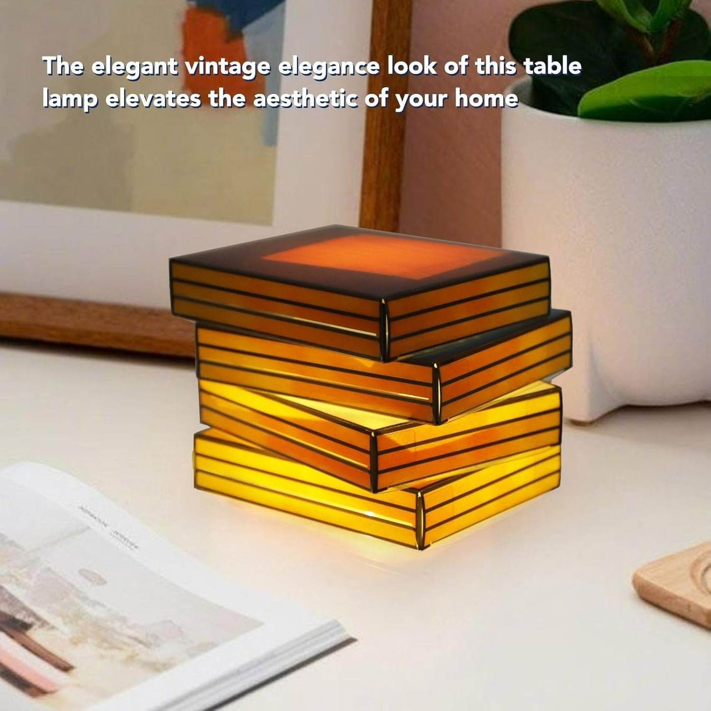 Vintage Stacked Books Lamp