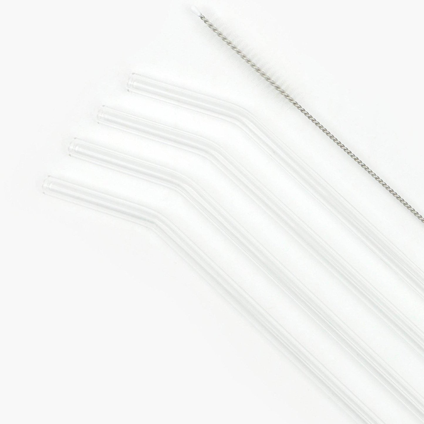 Clear Reusable Glass Straws (4 pcs)