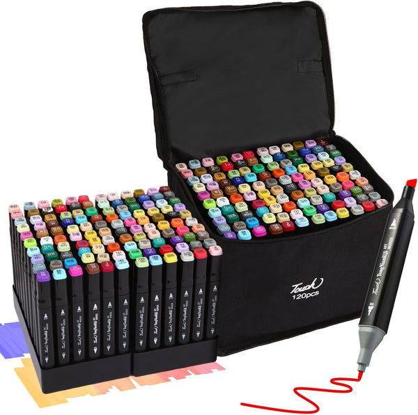Coloured Dual Marker And Highlighter Pen Set (120 pcs)