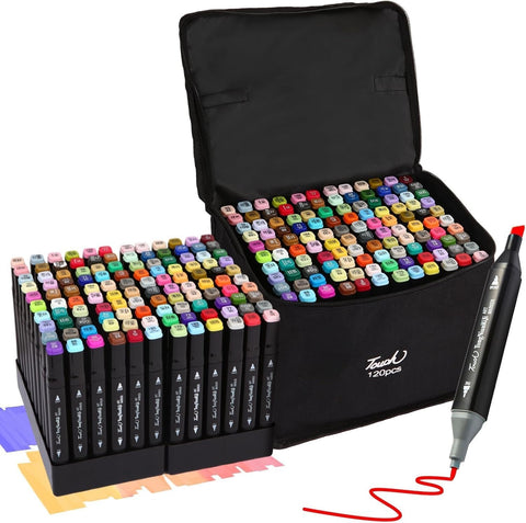 Coloured Dual Marker And Highlighter Pen Set (120 pcs)