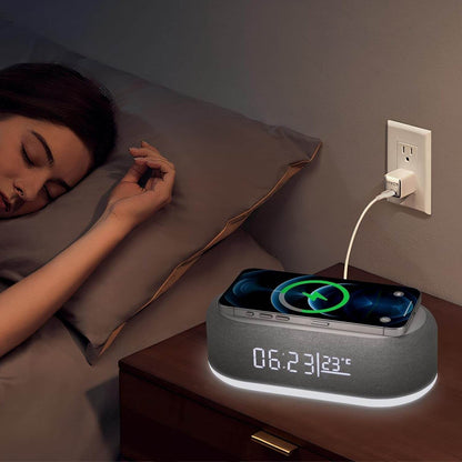 Multifunctional Wireless Charging Digital Clock - DMC Wholesale