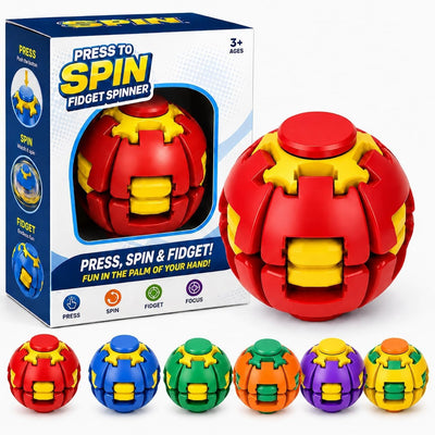 Press-Launch Spinning Top Ball Toy Set