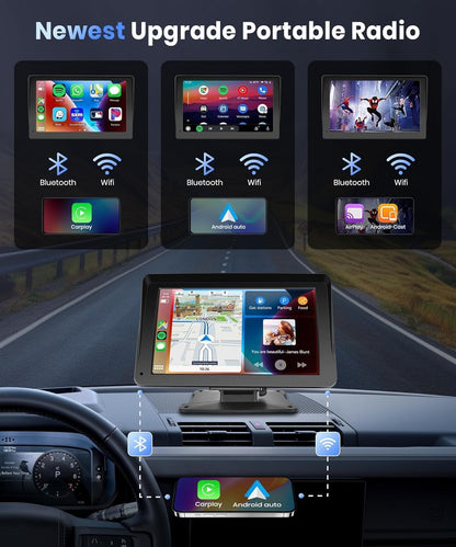 7 inch CarPlay Dashboard Display with Phone Mount