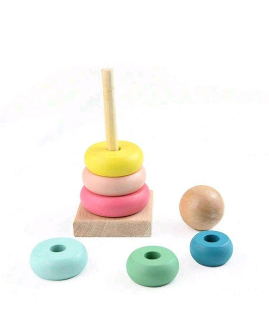 Colourful Wooden Stacking Tower (Small)