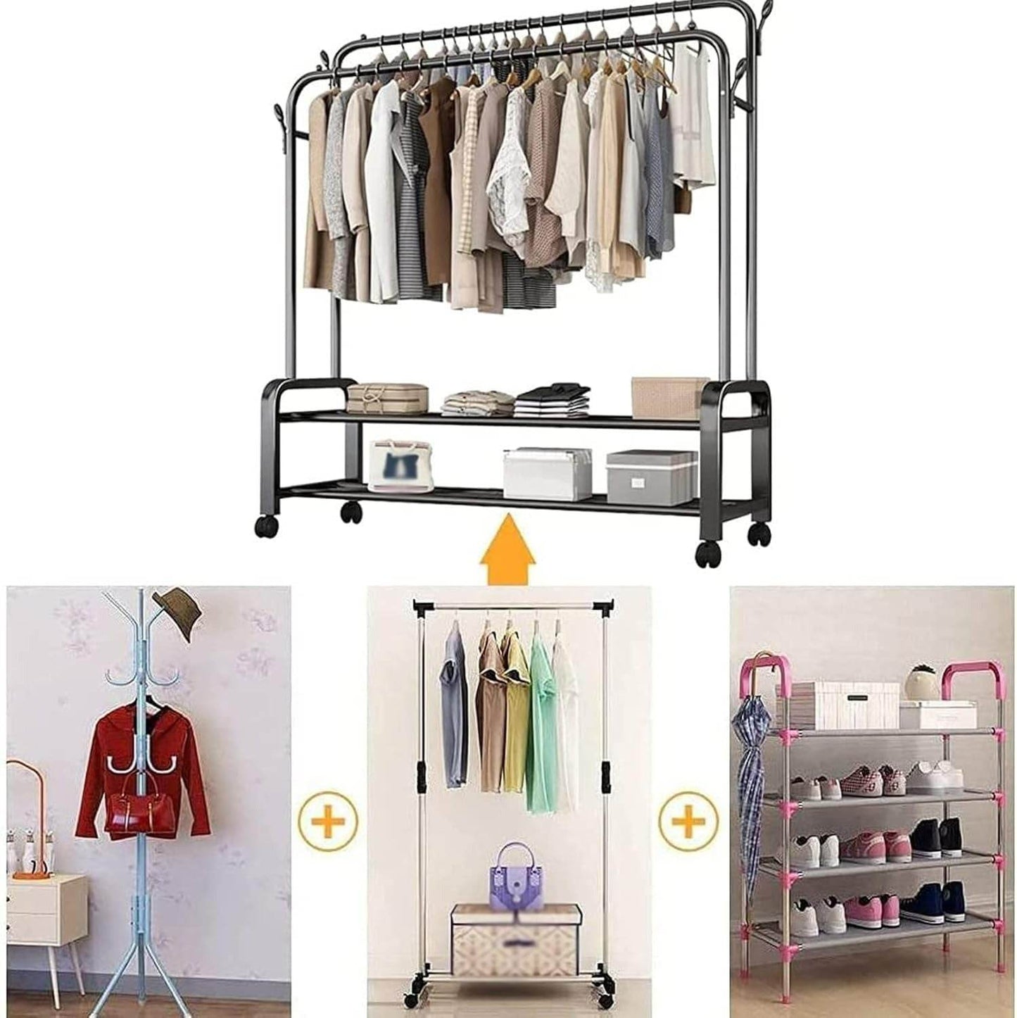 Clothing Garment Rack With Wheels