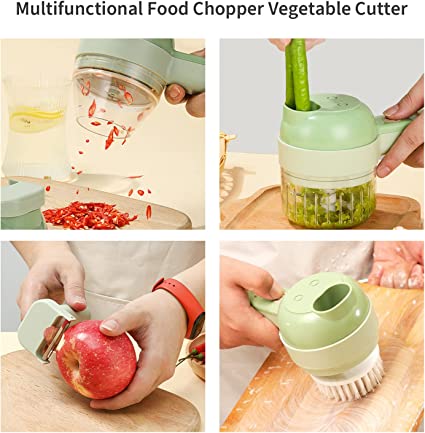 4in1 Handheld Electric Veggie Chopper Set