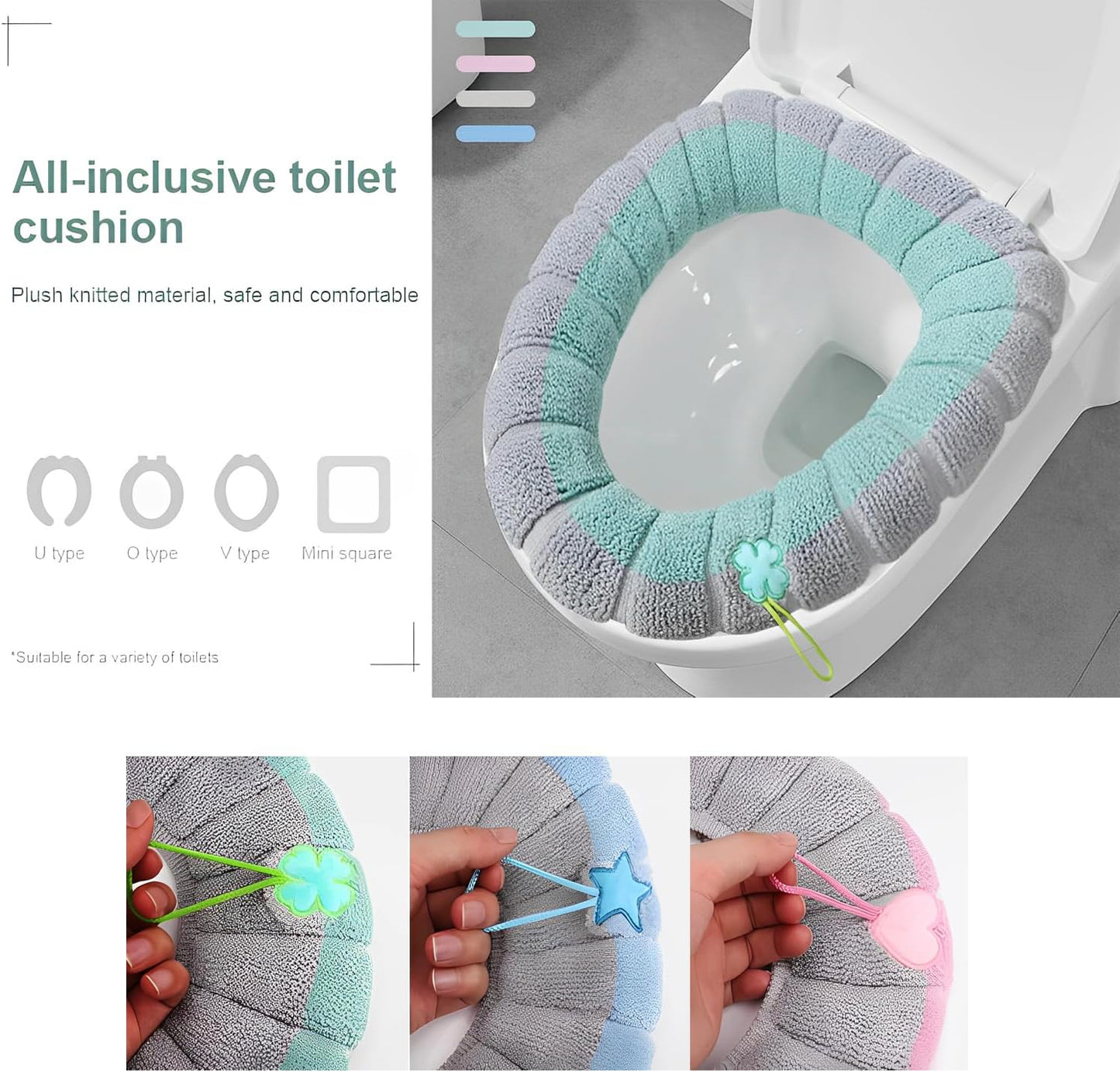 Plush Knitted Toilet Seat Cover