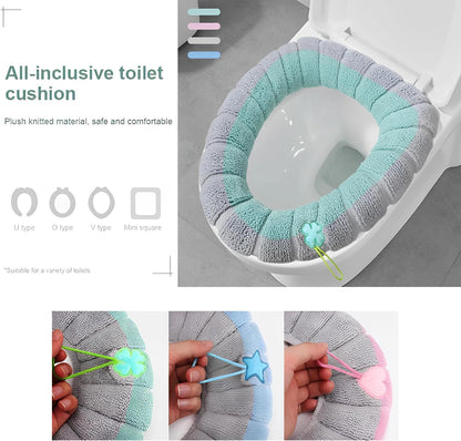 Plush Knitted Toilet Seat Cover