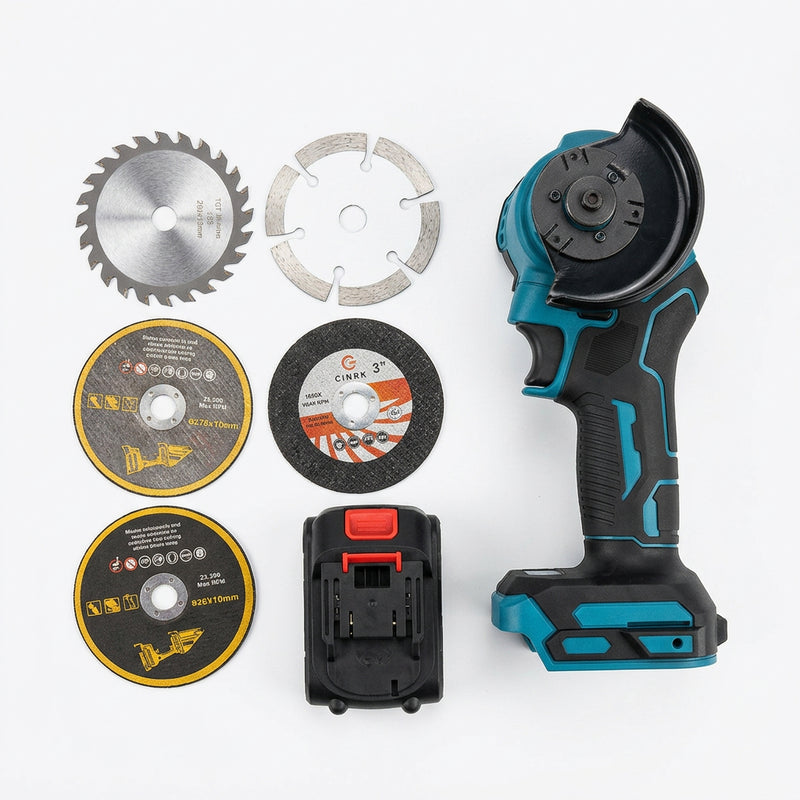 Cordless Angle Grinder with 2 Batteries