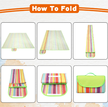 Colourful Folding Picnic Blanket