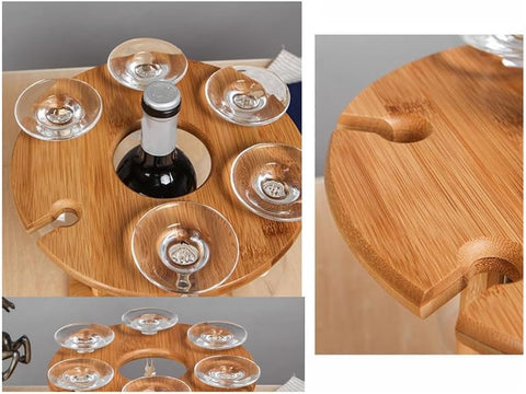 Single Wine Bottle And Glass Display Stand - Alt View