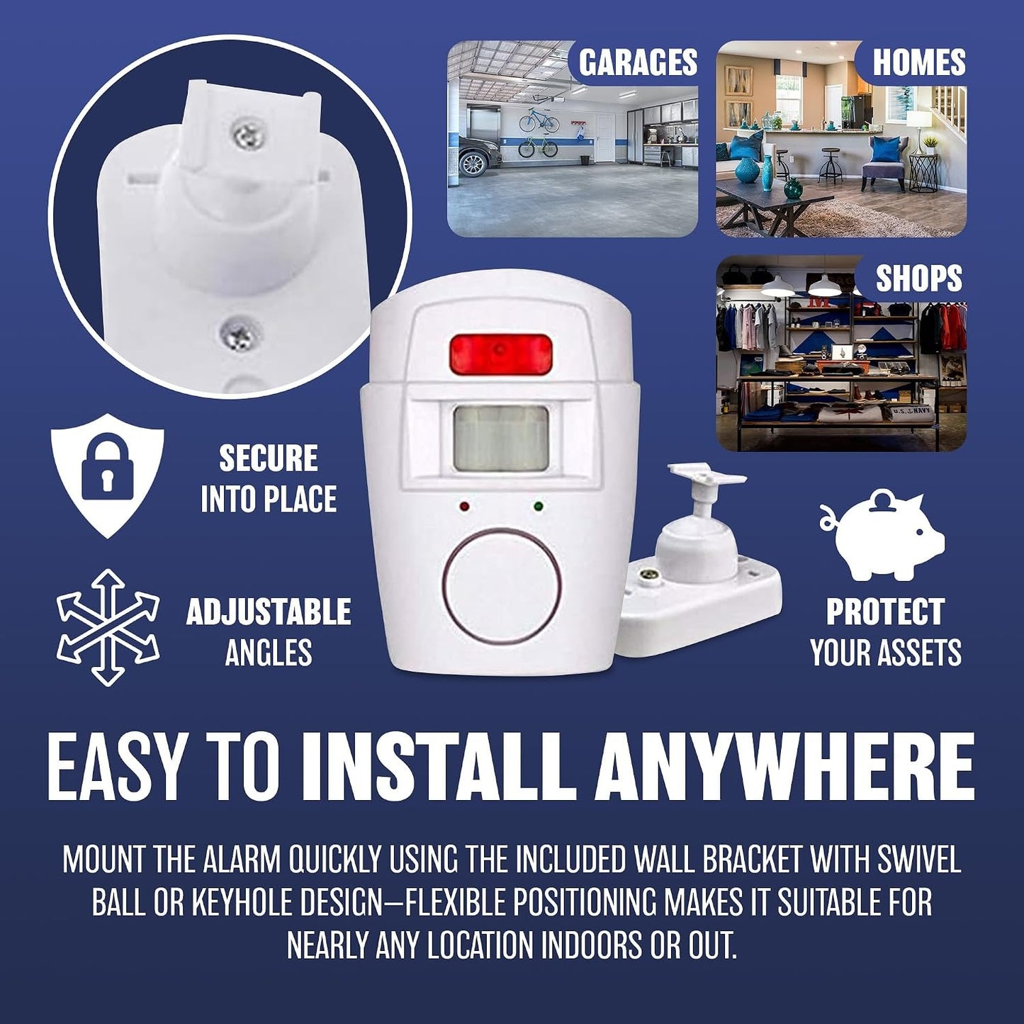 Motion Sensor Alarm with 2 Remote Controls