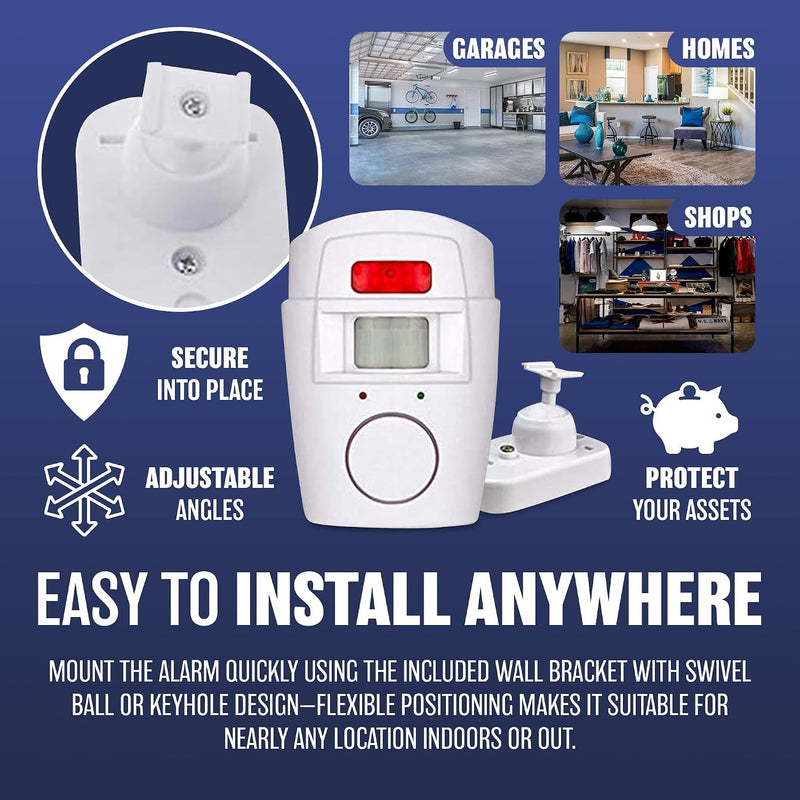 Motion Sensor Alarm with 2 Remote Controls