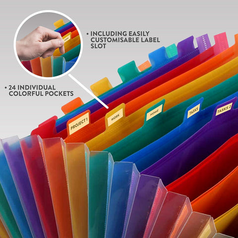 Expanding File Organiser (24 Pockets) - Alt View