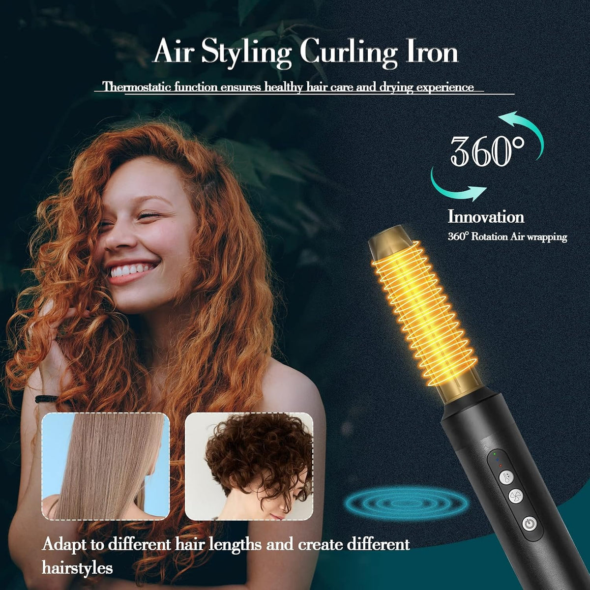 High-Speed Hot Air Styling Brush with Interchangeable Attachments