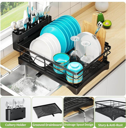 Dish Drying Rack With Drainage Spout - DMC Wholesale