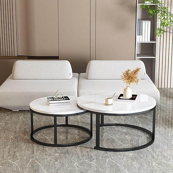 Round Coffee Table Set (2 pcs)(70x43.5cm)(50x39.5cm)