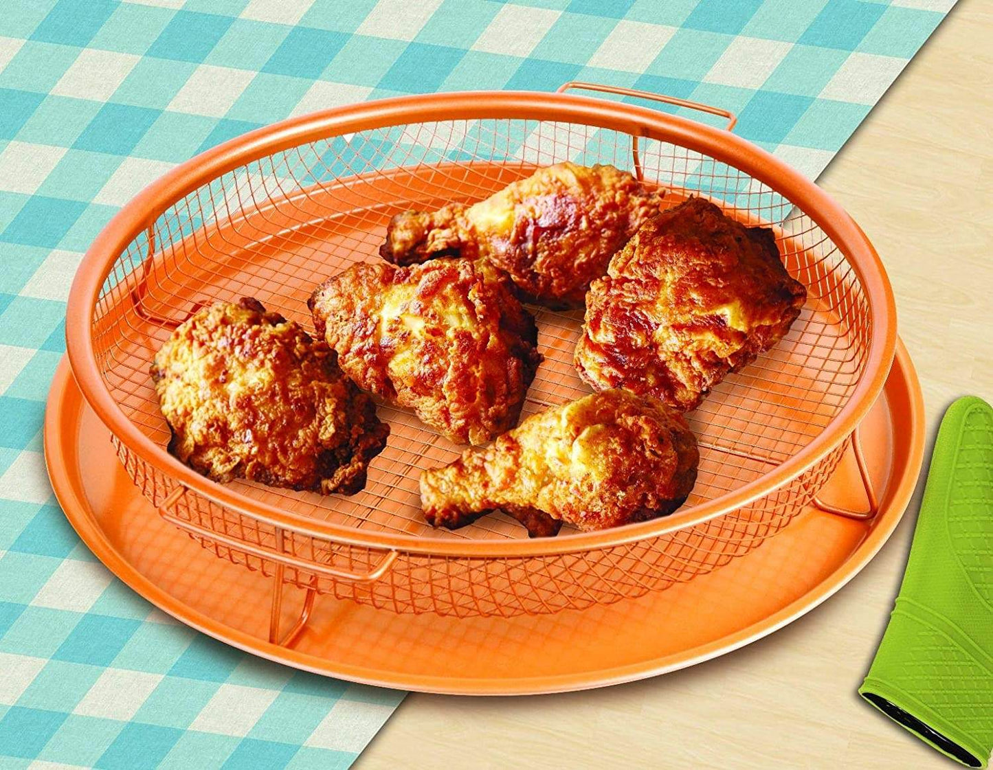 Round Copper Chef Crisper Over Fryer