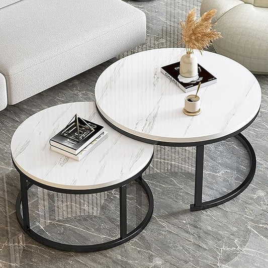 2 Set Round Coffee Table (70x43.5cm)(50x39.5cm)