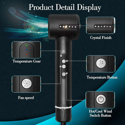 High-Speed Hot Air Styling Brush with Interchangeable Attachments