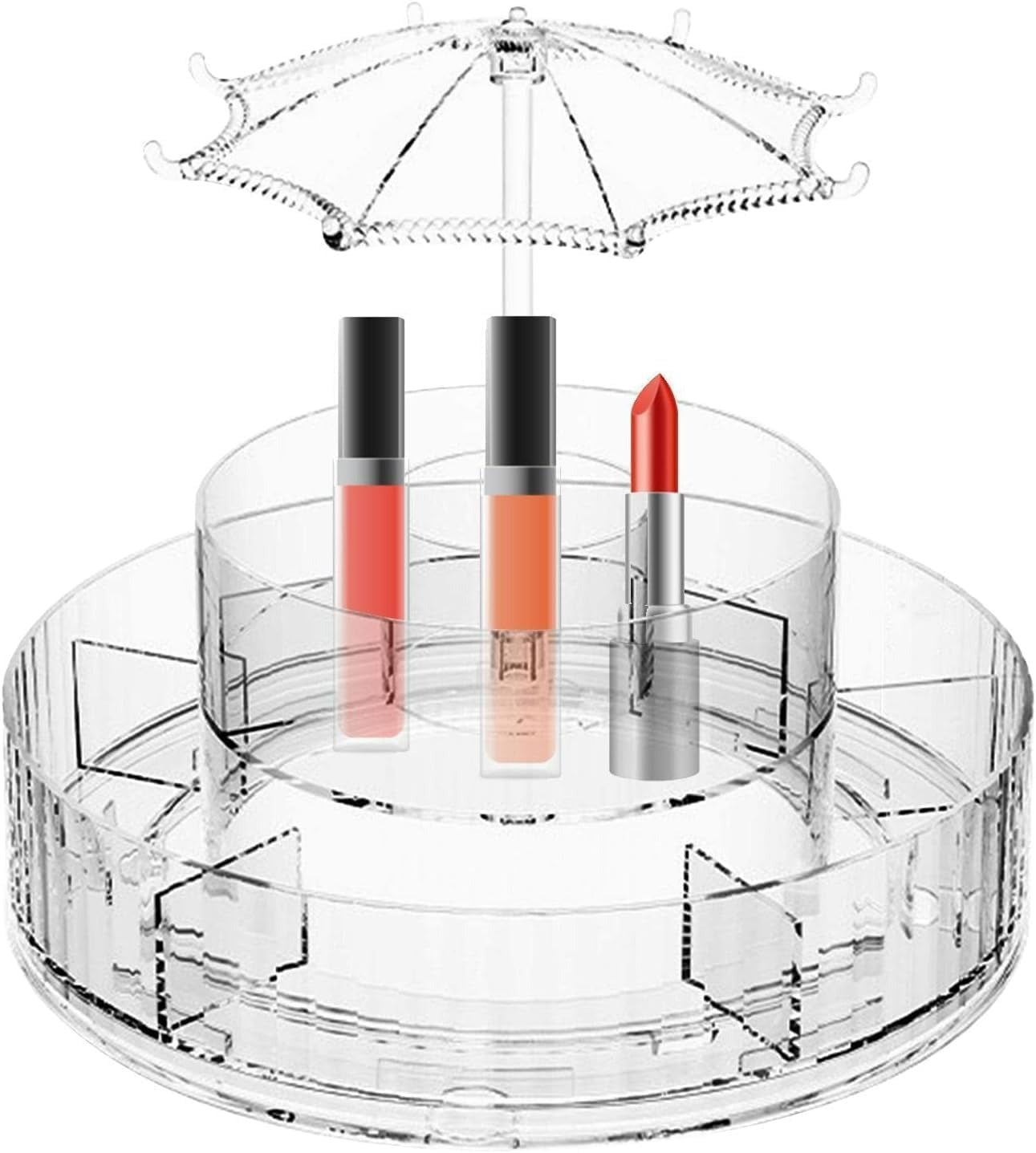 Rotating Make-Up Organiser With Umbrella Hook