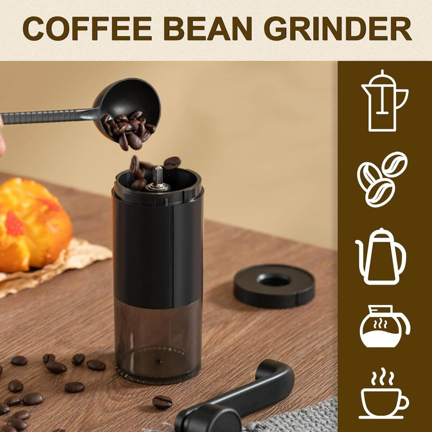 Portable Manual Coffee Bean Grinder