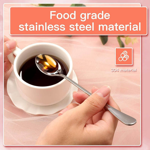 Stainless Steel Long Handle Ice Cream Spoon Set (6 pcs) - Alt View