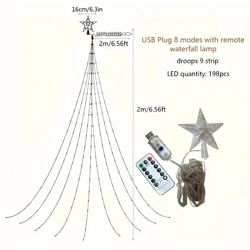 Five Point Star Waterfall Light (Yellow)