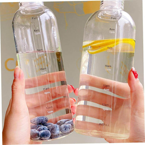 Clear Motivational Water Bottle (500ml) - Alt View