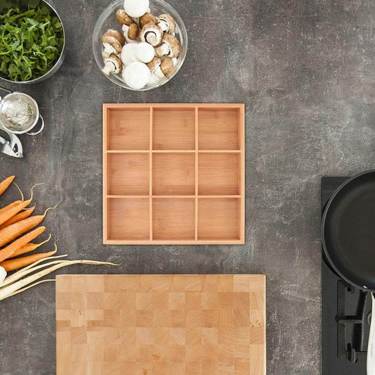 Universal Wooden Organiser (9 Compartment) - DMC Wholesale