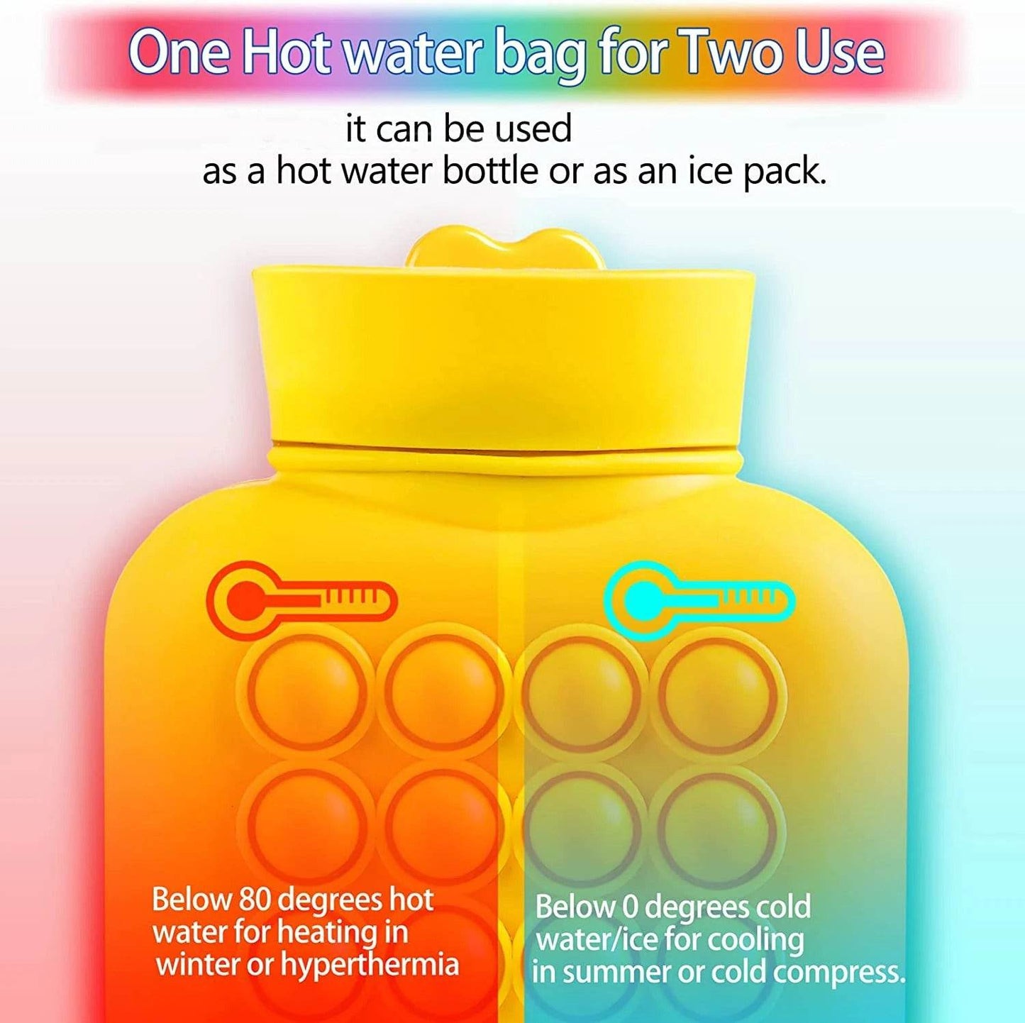 Hot And Cold Compress Water Bottle Pop-It Bag  (500ml)(Yellow)