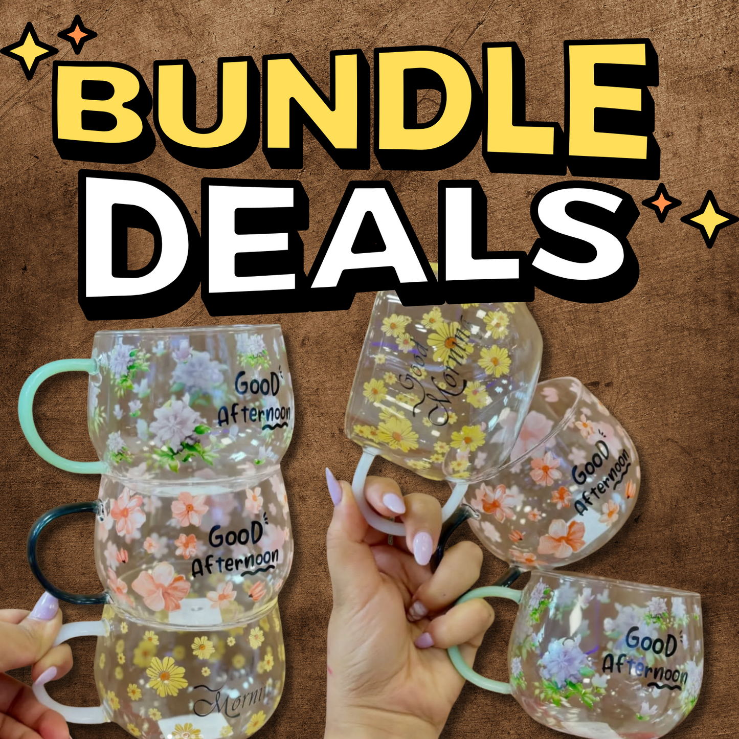 Single Wall Glass Mug (6 pcs)