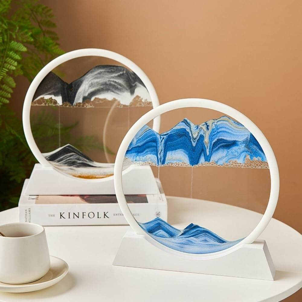 Moving Sand Art 3D Seascape Relaxing Display (Small)(17.5cn)