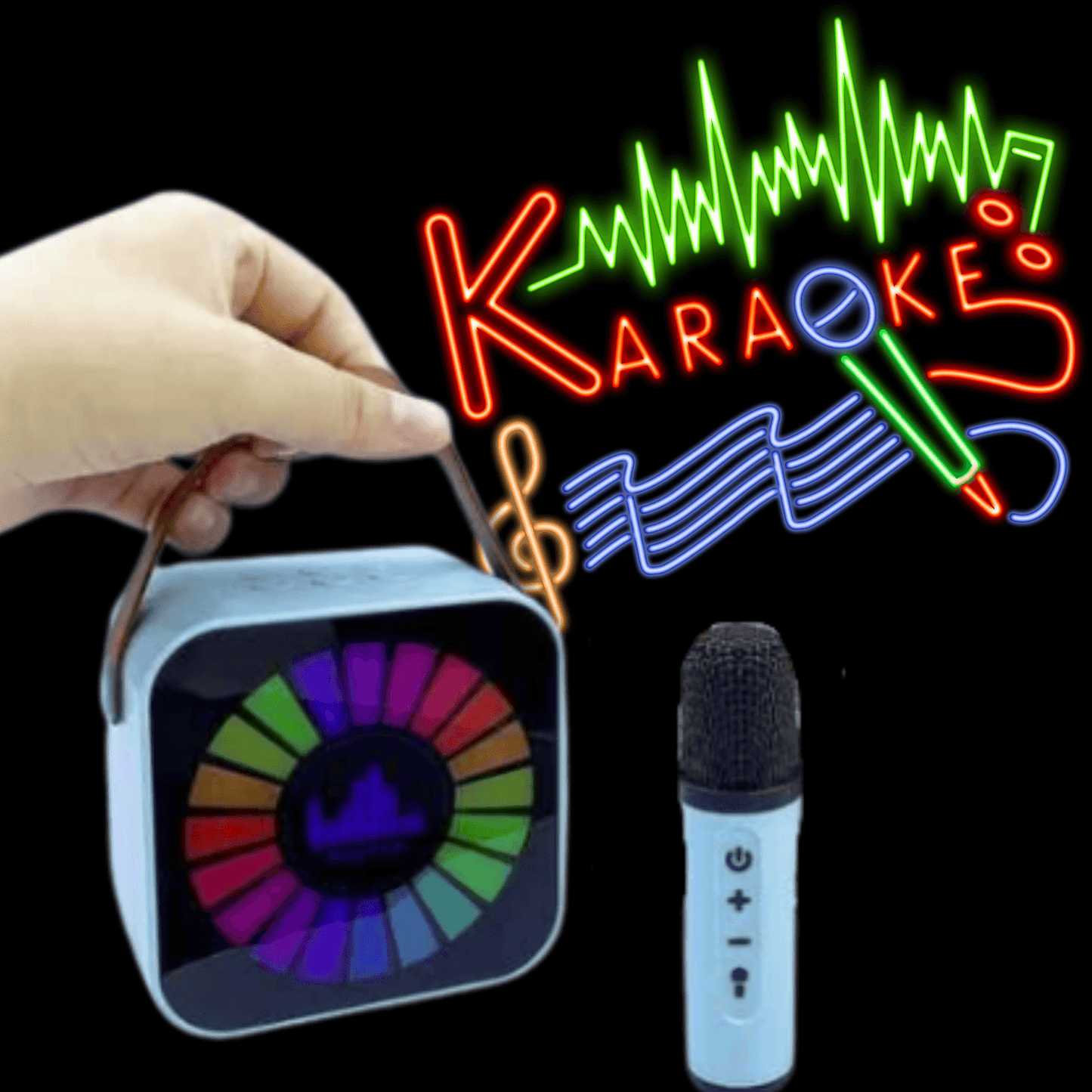 RGB Light for Bluetooth Karaoke Speaker (2 mics included)