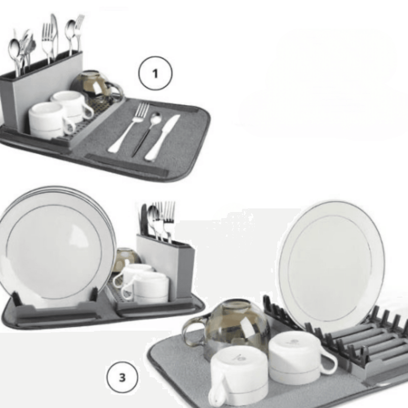 Collapsible Dish Drying Rack with Mat